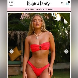 Kulani Kinis Watermelon Ribbed Bikini Set NWT